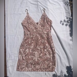 Elegant Lace Dress with Floral Embroidery